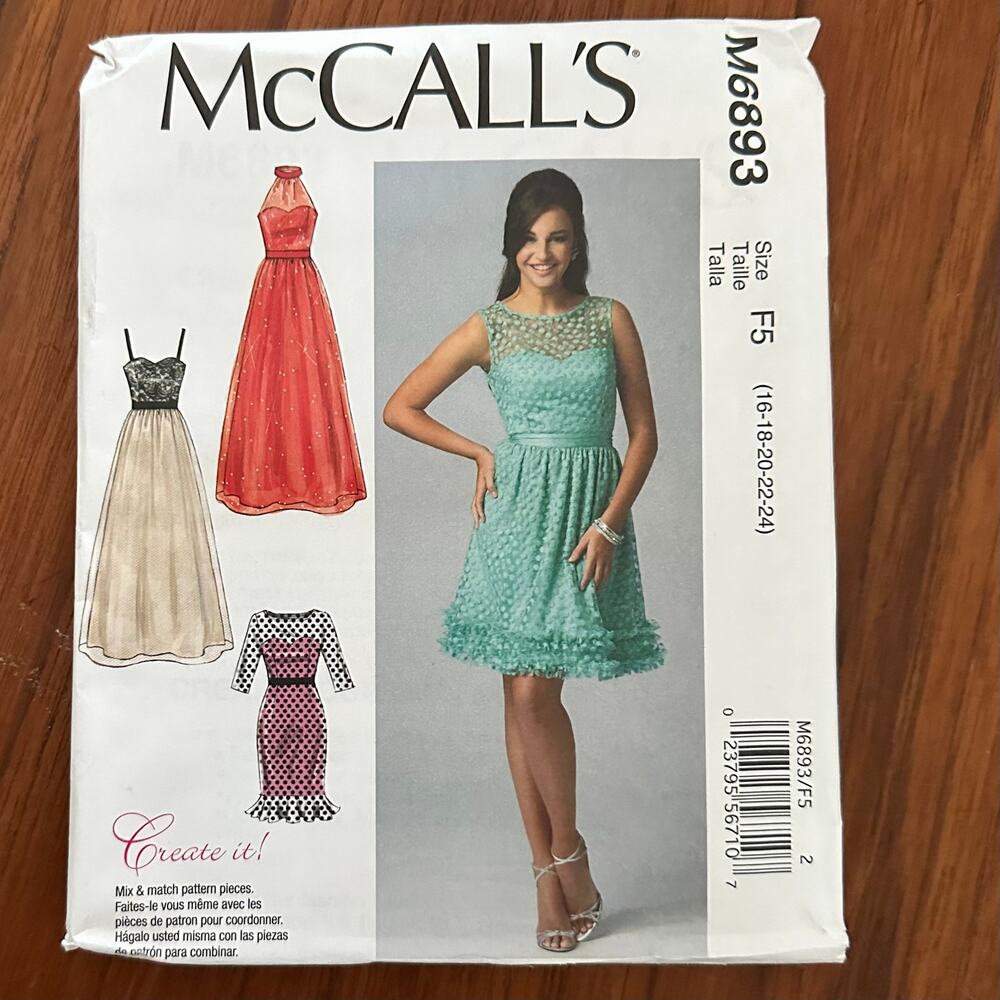 UNCUT McCall's Pattern 6893 Dress Size 16-24